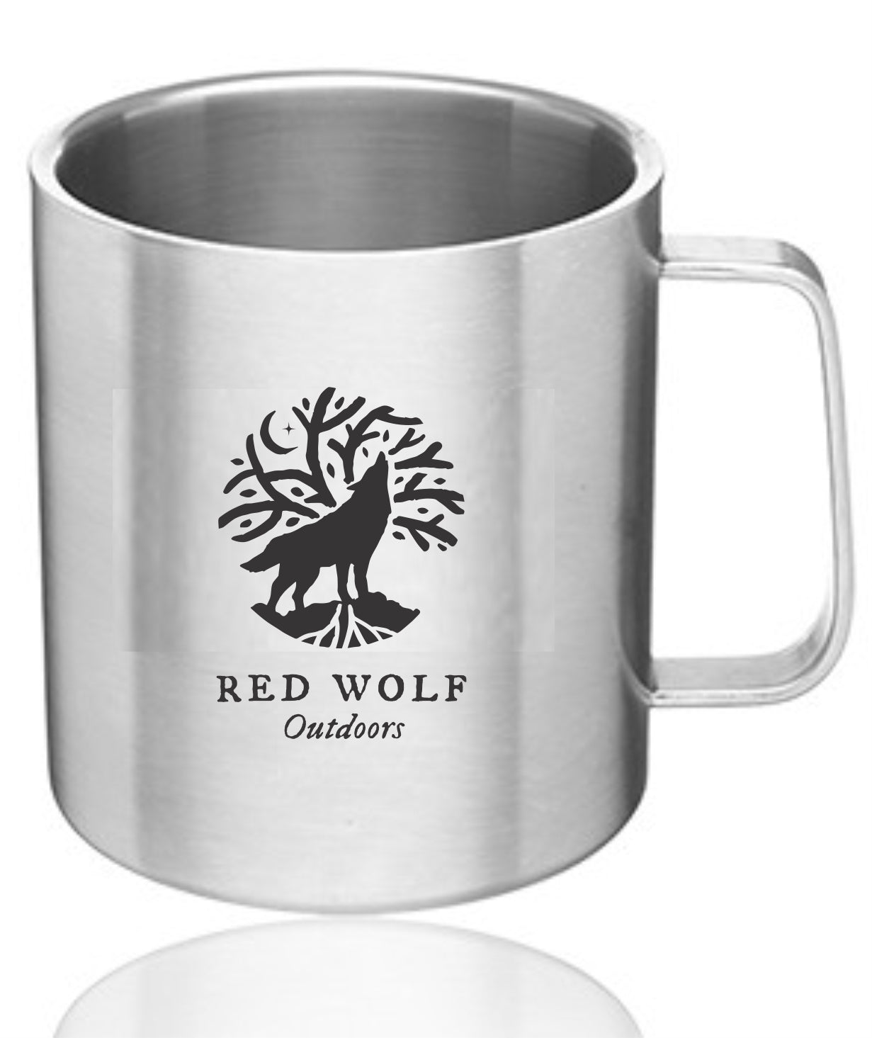 Red Wolf Stainless Steel Mug with Lid