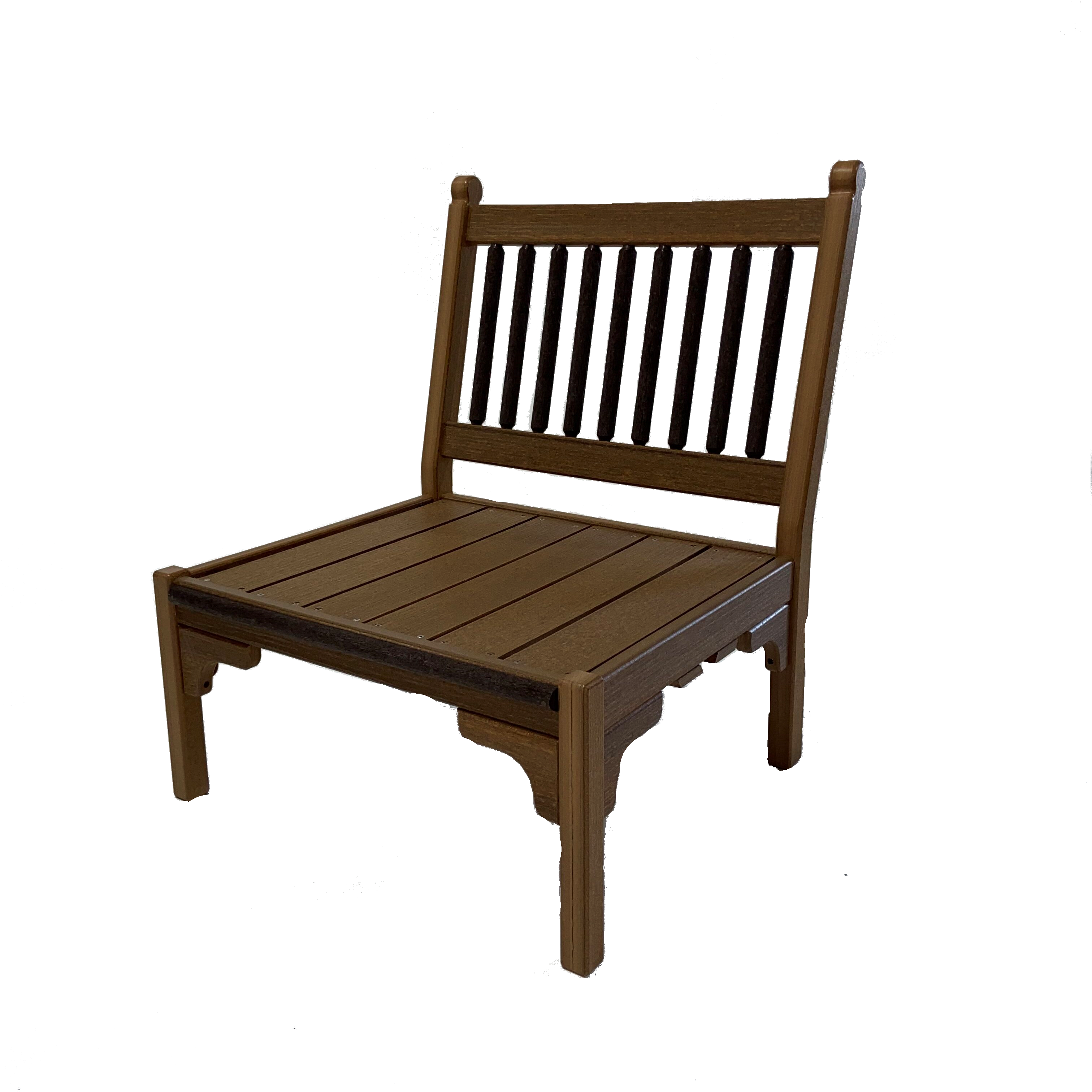 Americana Rustic PolyLog Shallow Armless Chair or Sectional Sofa