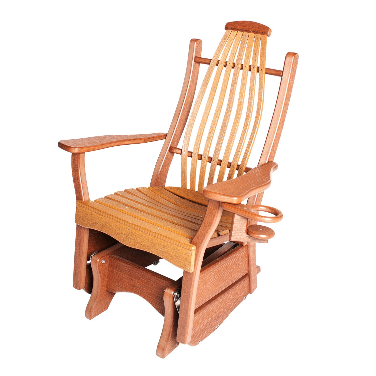 Rustic Bentwood Glider With Optional Cupholder