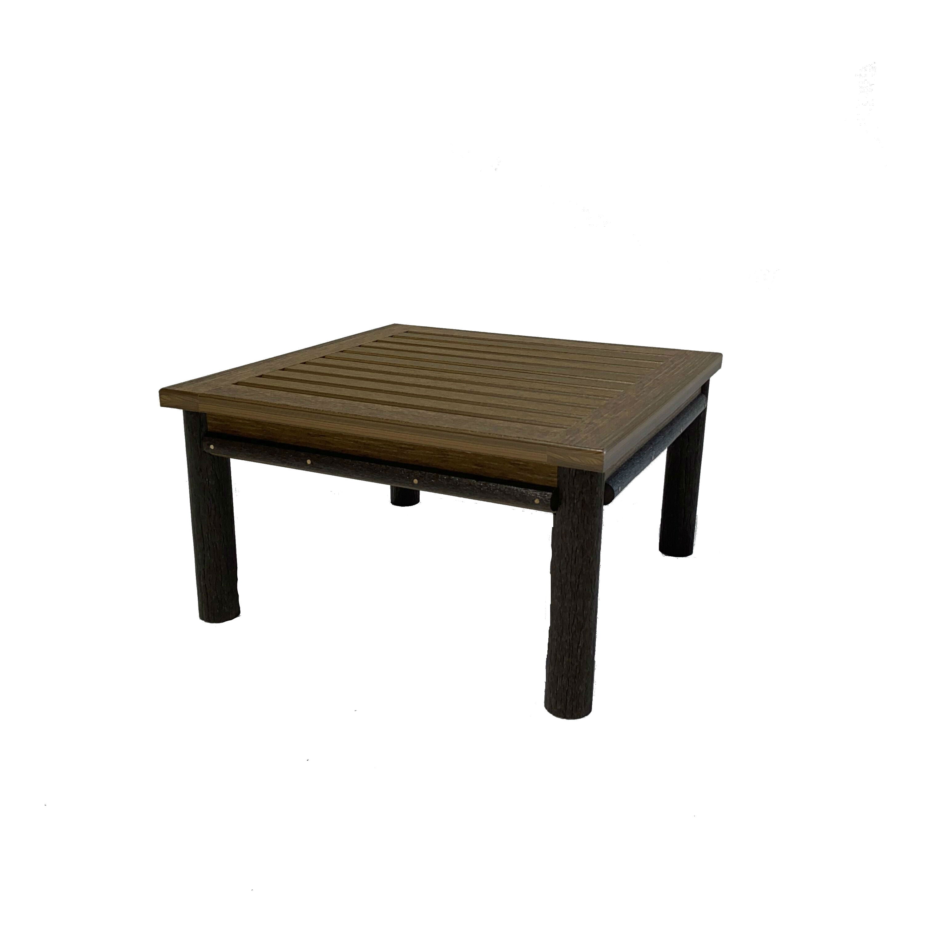 Americana Rustic PolyLog Ottoman, Corner Table or Chat Table Shallow to Shallow