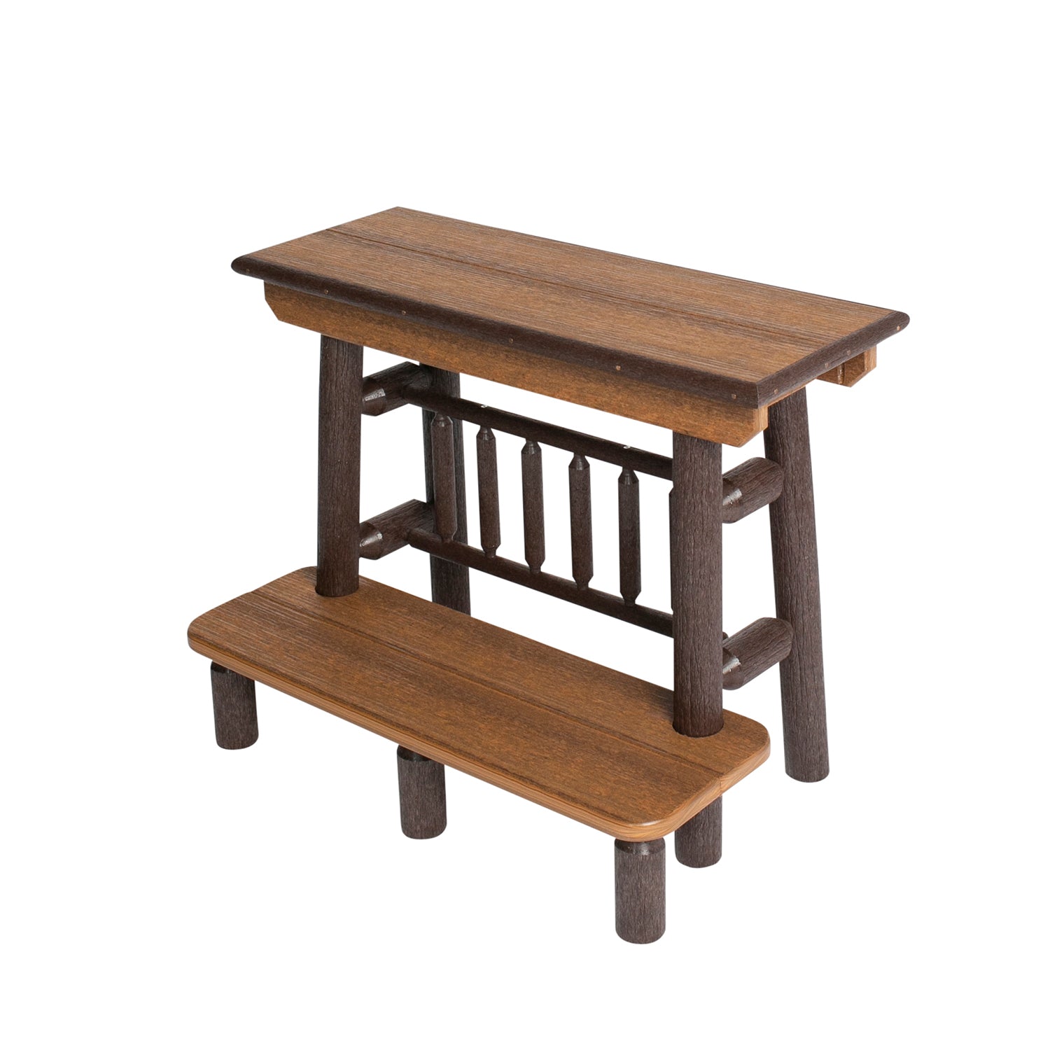 Great Woods Rustic PolyLog Balcony Height Dining Bench