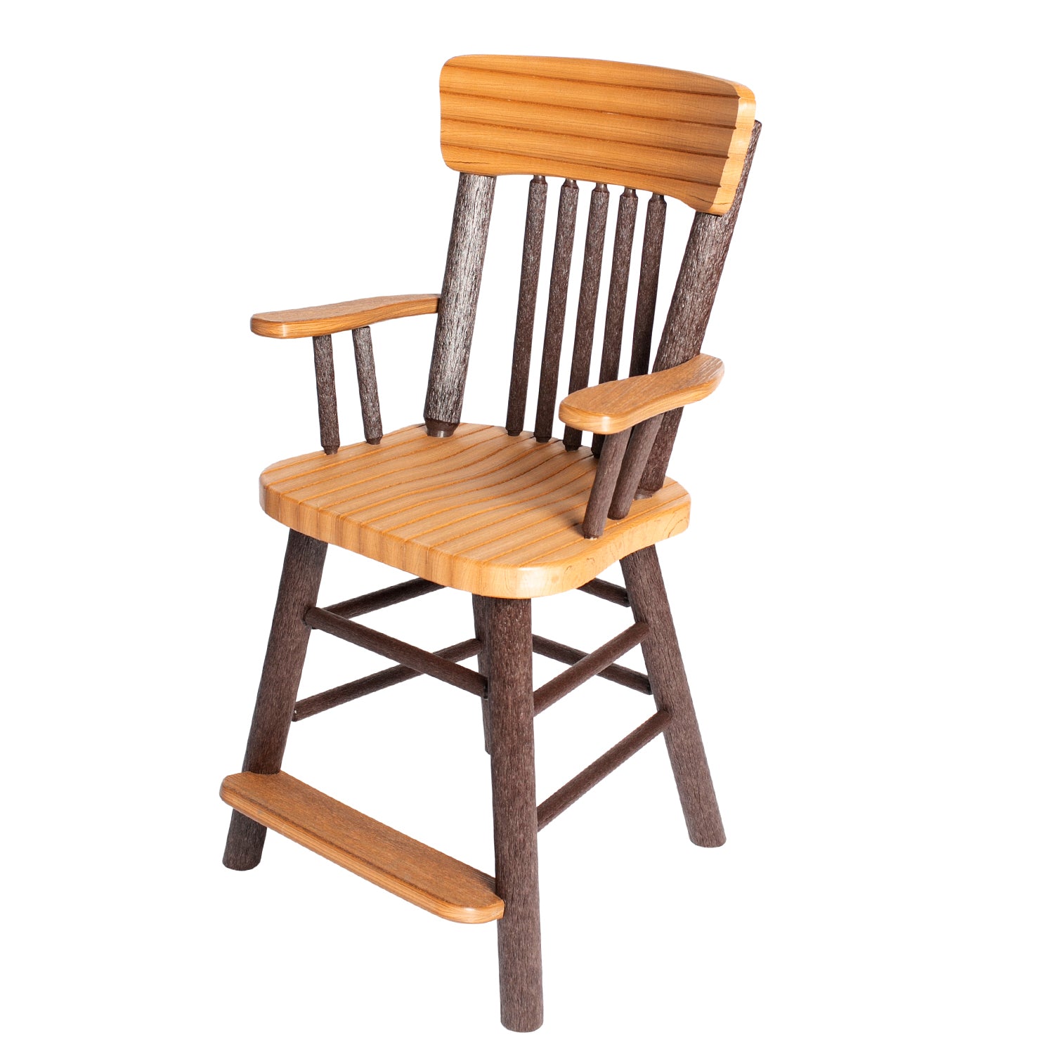Great Woods Rustic PolyLog Balcony Height Captain's Chair